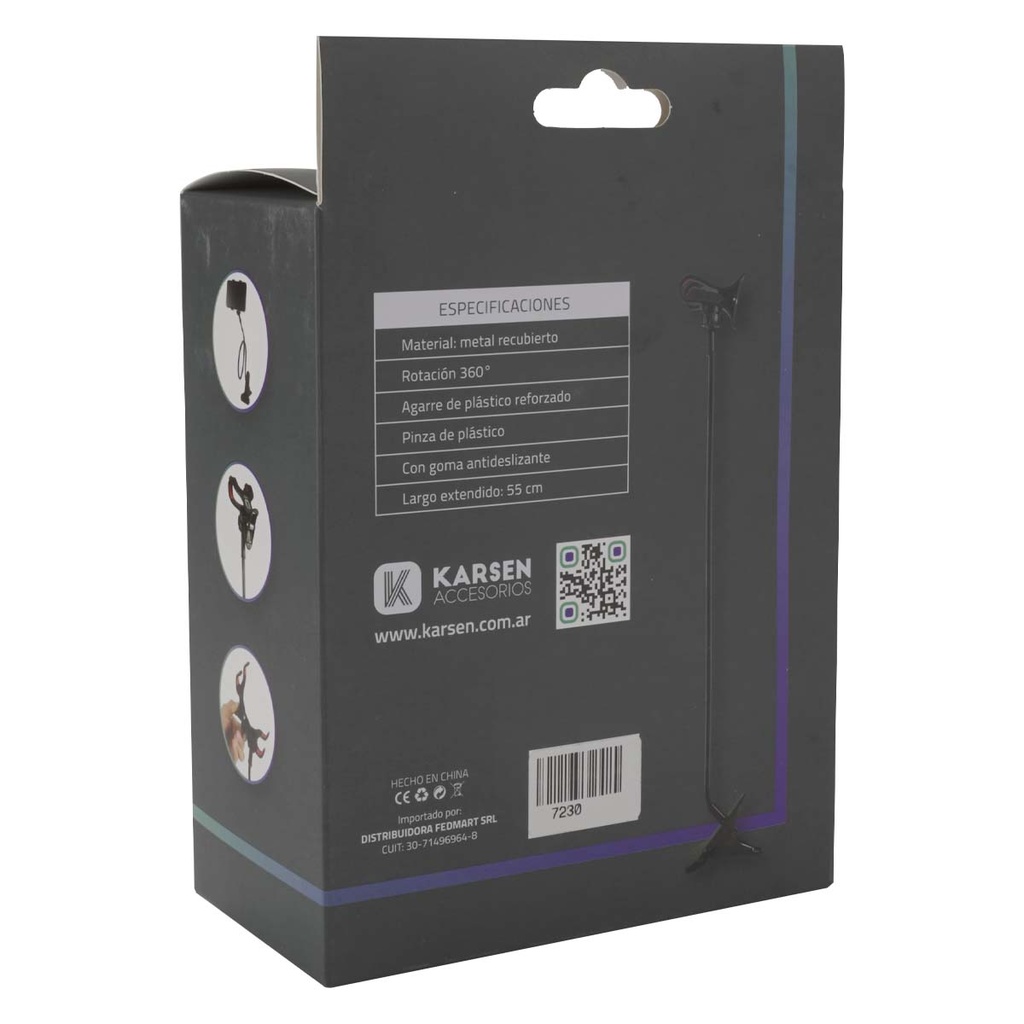Soporte Flex C/ Pinza P/ Escritorio Negro