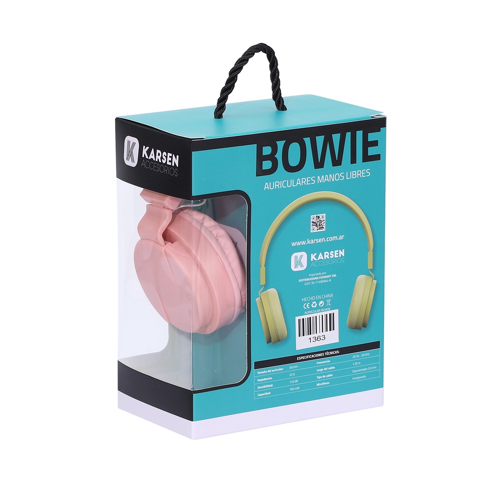 Auricular Vincha Bowie Rosa