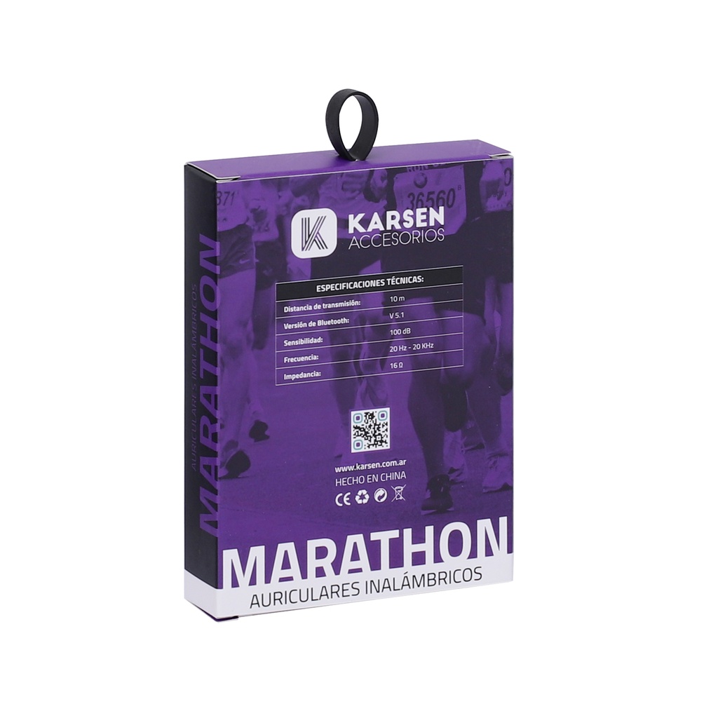 Auricular BT Deportivo In Ear Marathon Negro