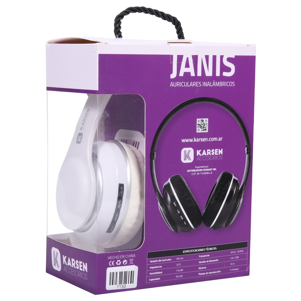 Auricular BT Vincha Janis Blanco