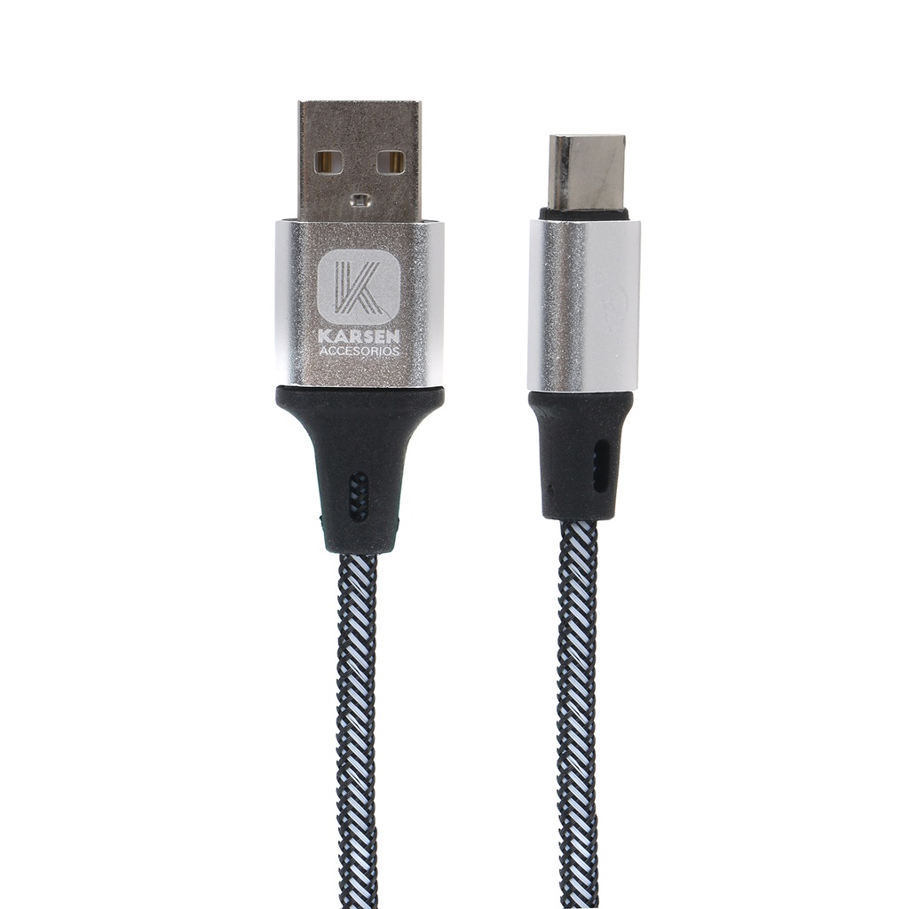 Cable datos C-203 1m Tipo C Plateado