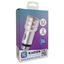 Cargador 12v Estruendo 3.1 Micro Usb Plateado