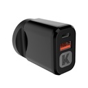 Cargador 220v 2501 25W Usb/Tipo C Negro
