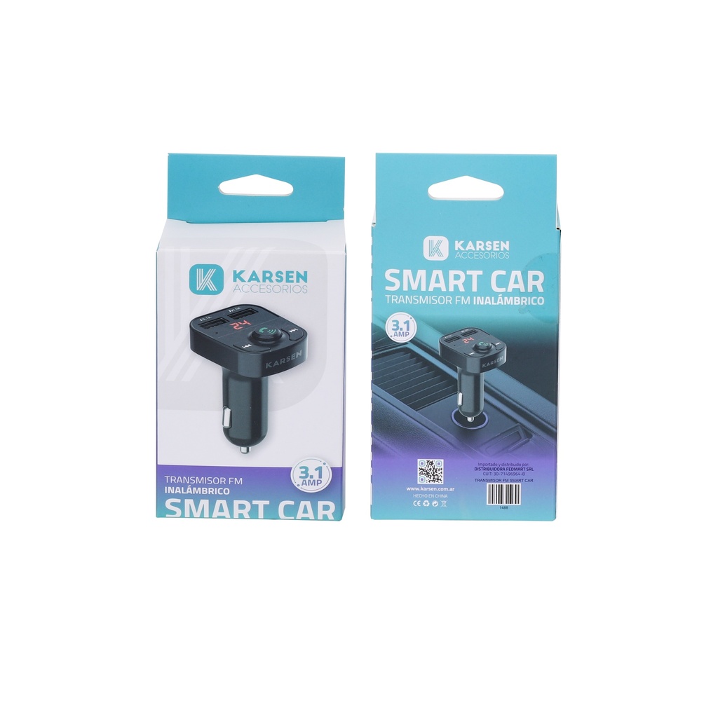 Cargador 12v Smart Car Transmisor FM