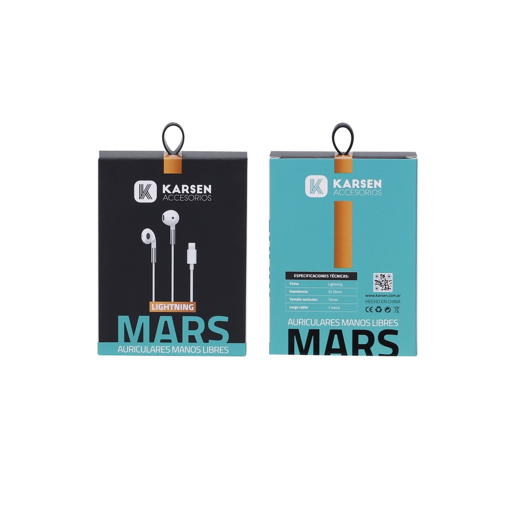 Auricular Ear Buds Mars Iphone Blanco