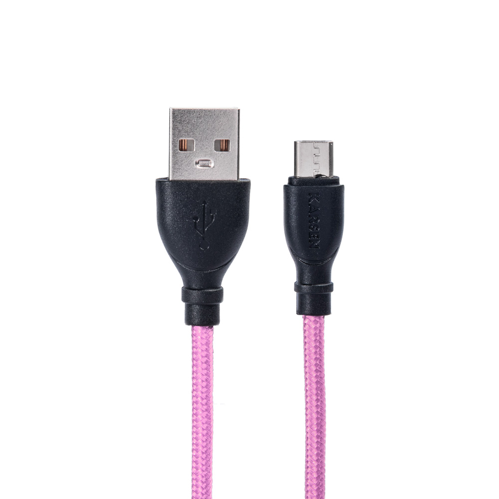 Cable datos C-102 1m Micro Usb Rosa