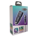 Cargador 12v Estruendo 3.1 Iphone Negro