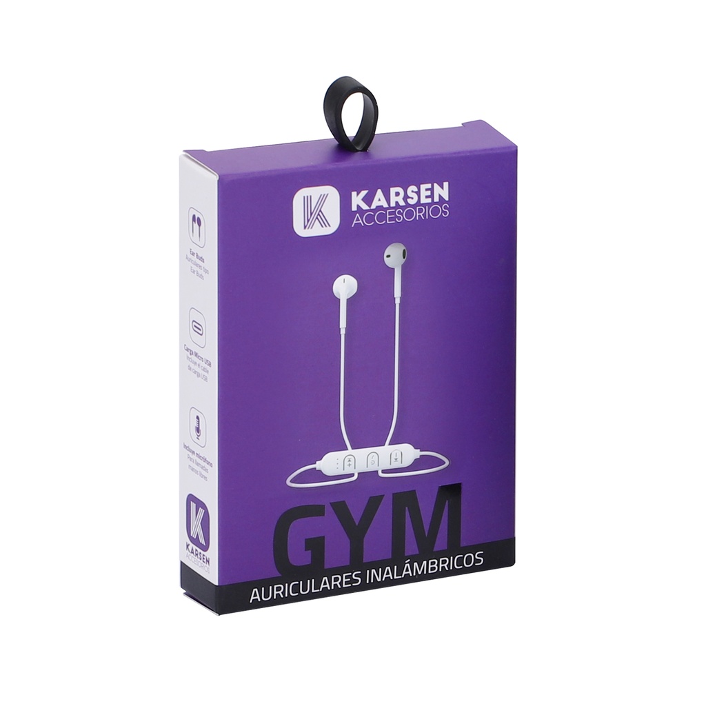 Auricular BT Deportivo Ear Buds Gym Blanco