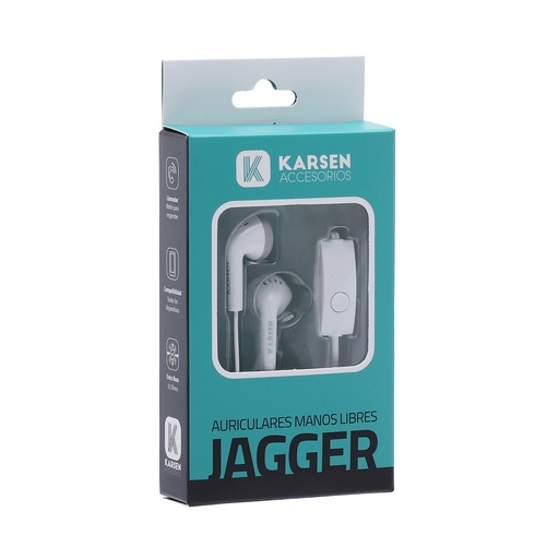 [1036] Auricular In Ear Jagger Blanco