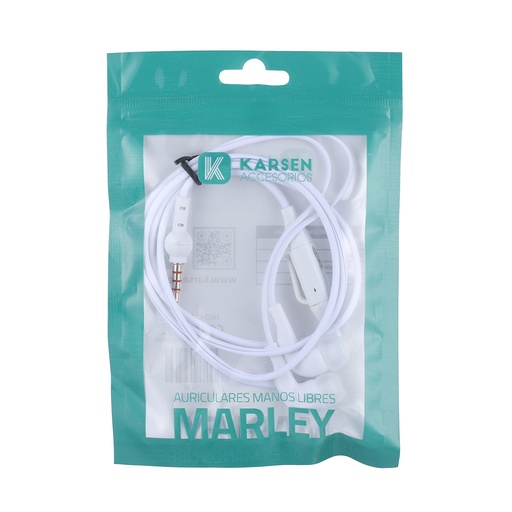 [1045] Auricular In Ear Marley Blanco