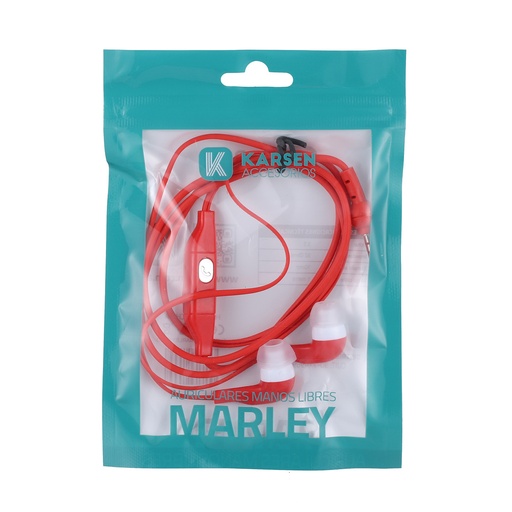 [1047] Auricular In Ear Marley Rojo