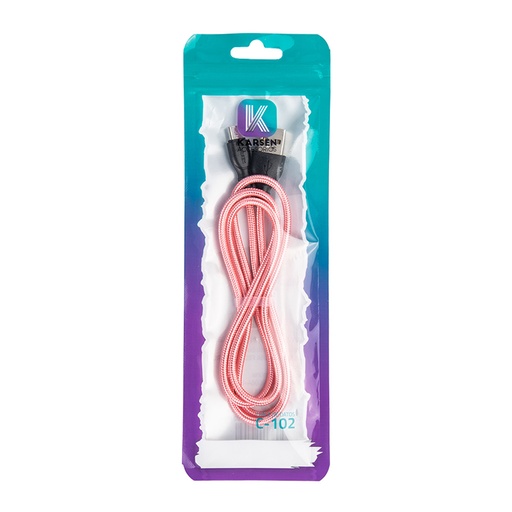 [1058] Cable datos C-102 1m Micro Usb Rosa
