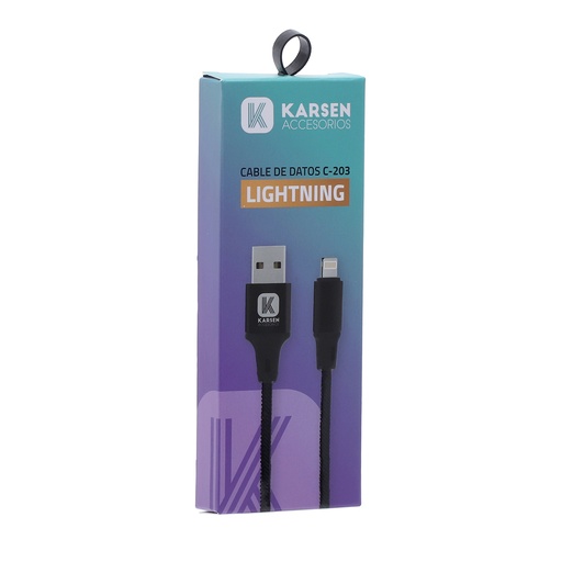 [1060] Cable datos C-203 1m Iphone Negro