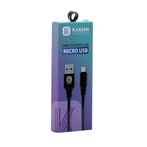 [1063] Cable datos C-203 1m Micro Usb Negro