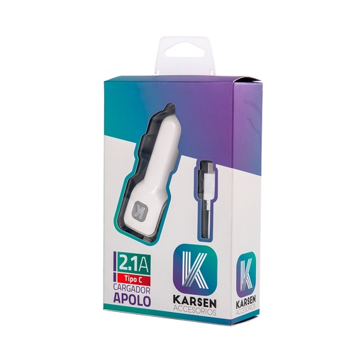 [1079] Cargador 12v Apolo 2.1 Tipo C Blanco