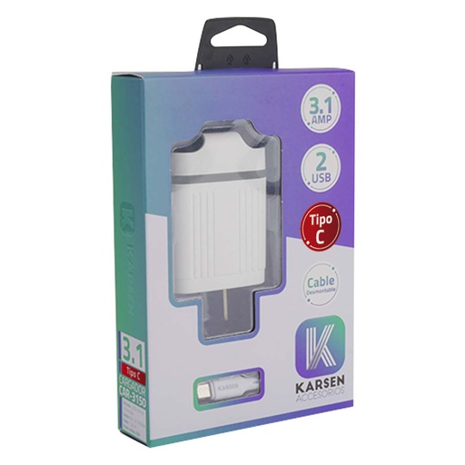 [1089] Cargador 220v 3150 3.1 Tipo C Gris