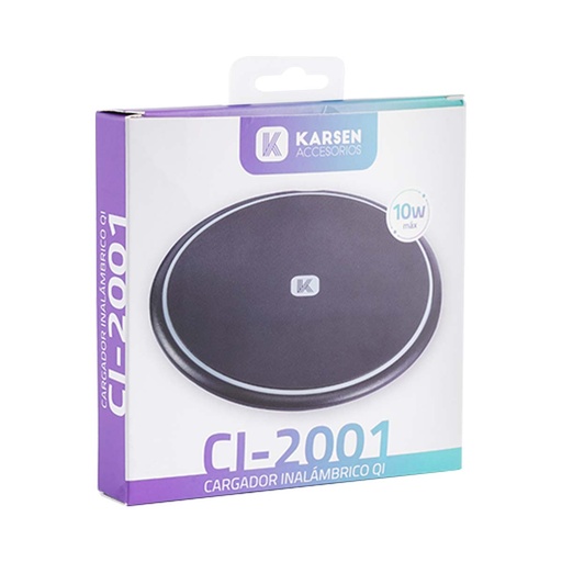 [1091] Cargador inalambrico CI-2001 10W Micro Usb Blanco