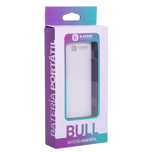 [1287] Power bank Bull 6000 Mah Micro Usb Blanco