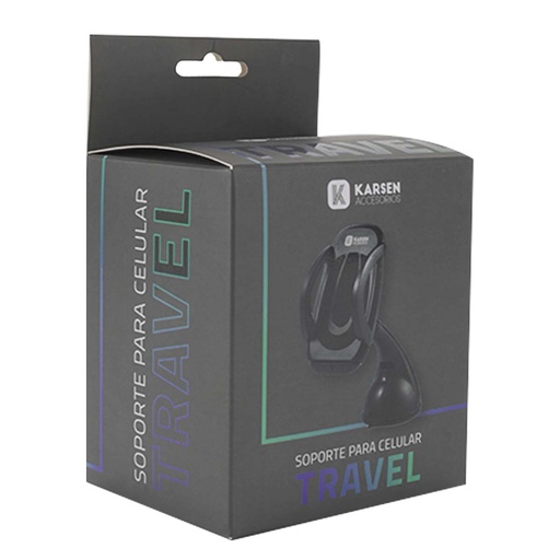 [1296] Soporte Travel C/ Ventosa P/ Vidrio Negro