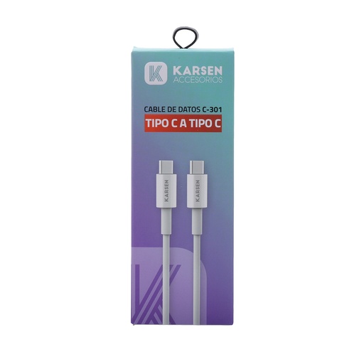 [1318] Cable datos C-301 1m Tipo C a Tipo C Blanco