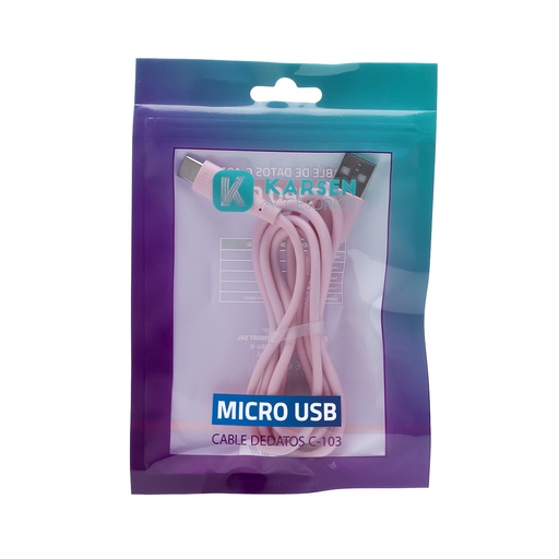 [1329] Cable datos C-103 1m Micro Usb Rosa