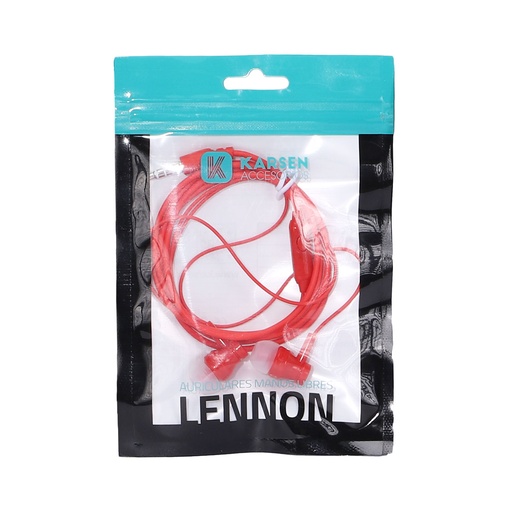 [1334] Auricular In Ear Lennon Rojo