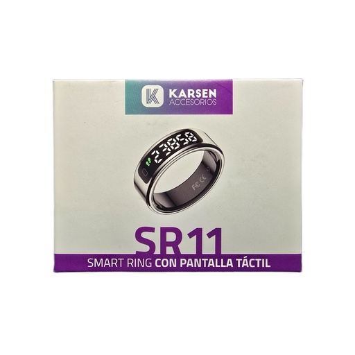 [1614] Anillo Inteligente SR11 Talle 9 Negro